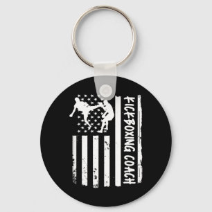 Kickboxing Coach Usa Flag Women Kids Men Key Ring