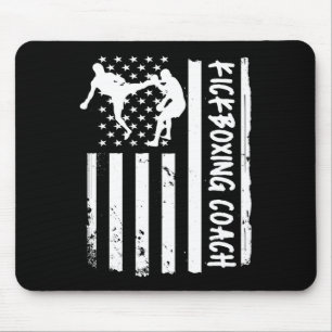 Kickboxing Coach Usa Flag Women Kids Men Mouse Pad