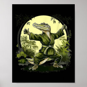 Kickboxing Crocodile Martial Arts Karate Jiu-Jitsu Poster