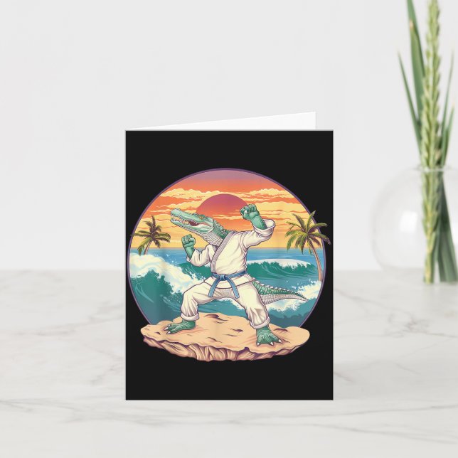 Kickboxing Crocodile Taekwondo Karate MMA Funny Card (Front)