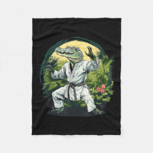 Kickboxing Crocodile Taekwondo Karate MMA Funny Fleece Blanket