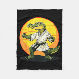 Kickboxing Crocodile Taekwondo Karate MMA Funny Fleece Blanket
