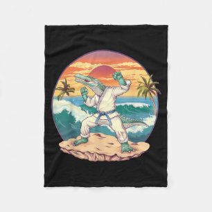 Kickboxing Crocodile Taekwondo Karate MMA Funny Fleece Blanket