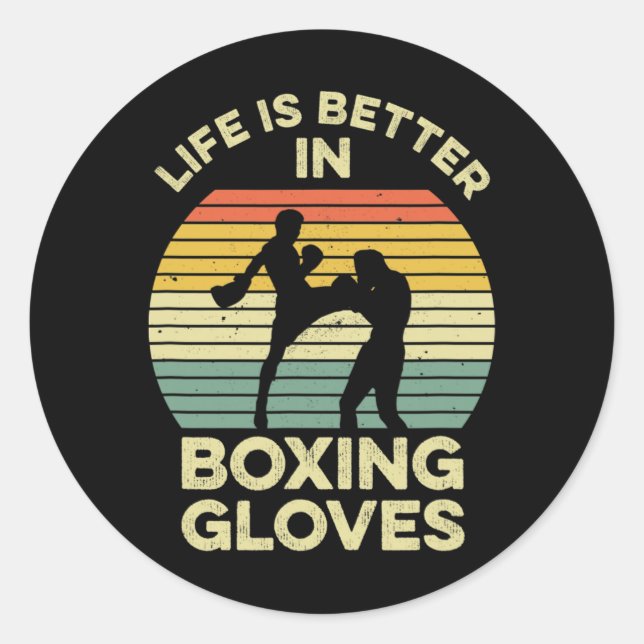 Kickboxing Design For A Muay Thai Fighter  Classic Round Sticker (Front)