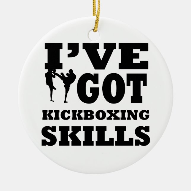 Kickboxing designs ceramic tree decoration (Front)