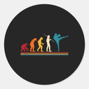 Kickboxing Evolution Kickboxer Karate Boxing Mma  Classic Round Sticker