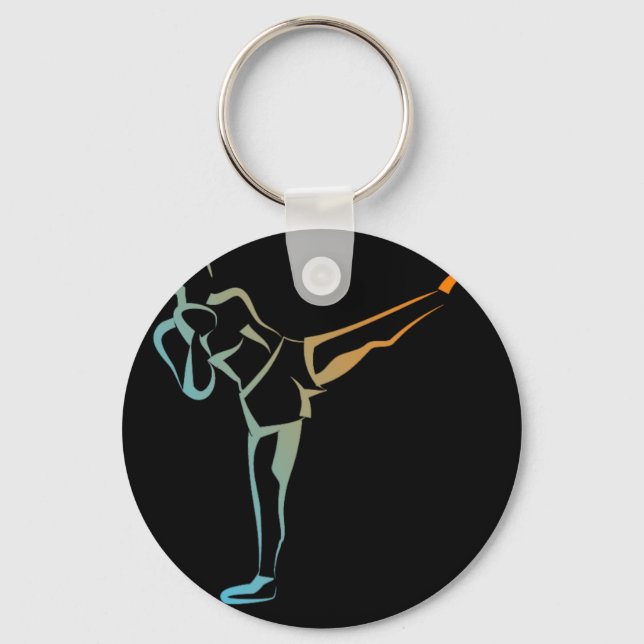Kickboxing For Athletic Sparring Mixed Martial Art Key Ring (Front)
