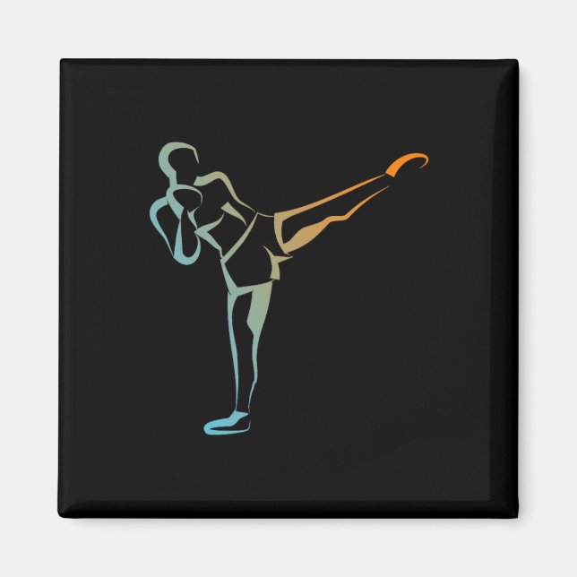 Kickboxing For Athletic Sparring Mixed Martial Art Magnet (Front)