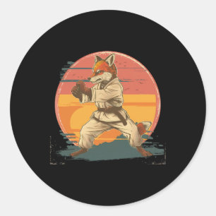Kickboxing Fox Martial Arts Karate Jiu-jitsu Mma T Classic Round Sticker