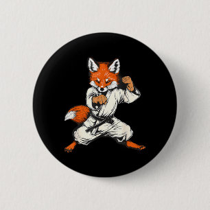 Kickboxing Fox Taekwondo Karate Mma Funny Martial 6 Cm Round Badge