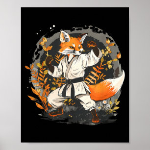 Kickboxing Fox Taekwondo Karate Mma Funny Martial Poster