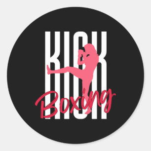 Kickboxing Front Kick Classic Round Sticker