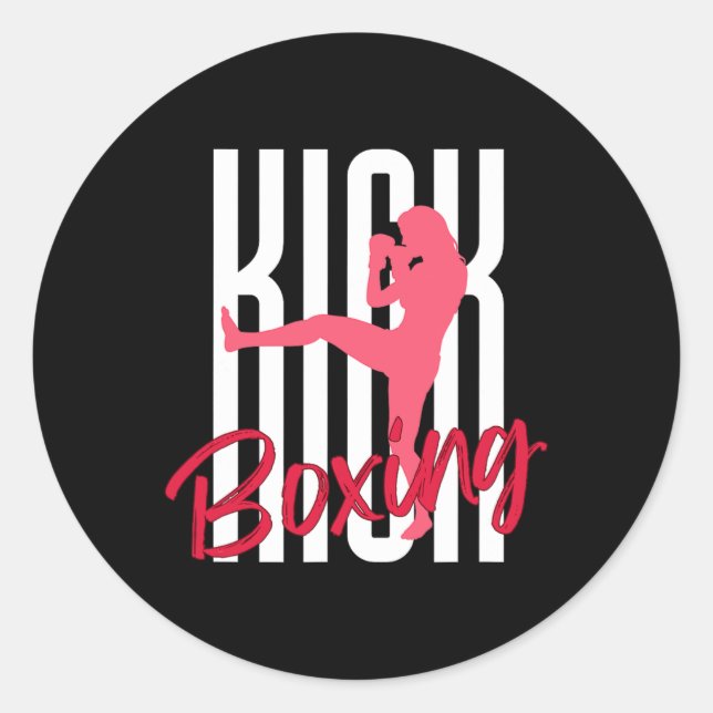 Kickboxing Front Kick  Classic Round Sticker (Front)