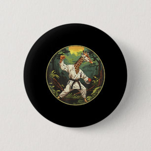 Kickboxing Giraffe Taekwondo Karate Mma Funny 6 Cm Round Badge