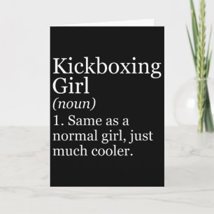 Kickboxing Girl Definition Funny Sarcastic Sports Card