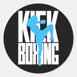 Kickboxing Girl In Training  Classic Round Sticker