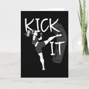 Kickboxing Girl Kick It Card