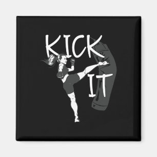 Kickboxing Girl Kick It Magnet