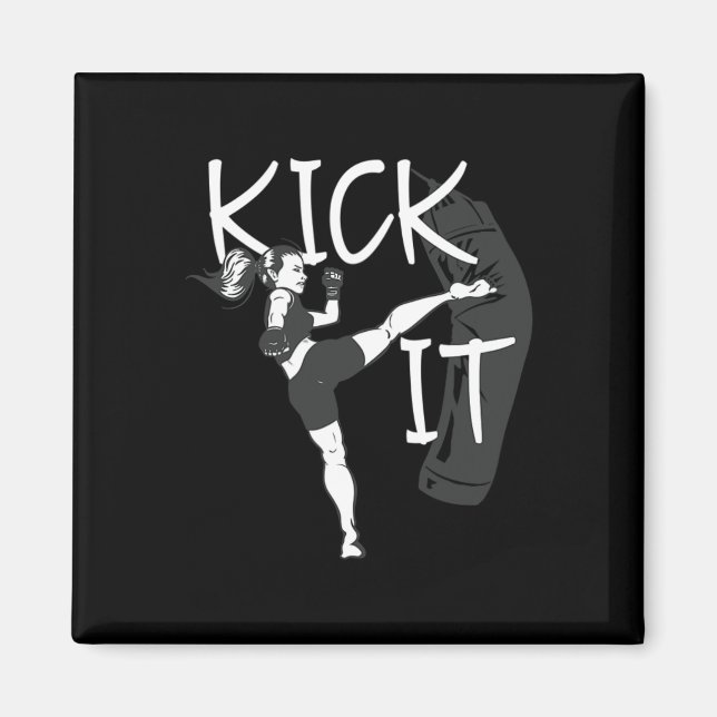 Kickboxing Girl Kick It  Magnet (Front)