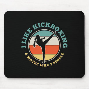 Kickboxing Girl Kickboxer Martial Arts Funny Gift Mouse Pad