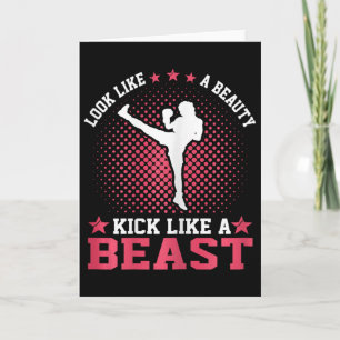 Kickboxing Girl - Look Like A Beauty Kick Like A B Card