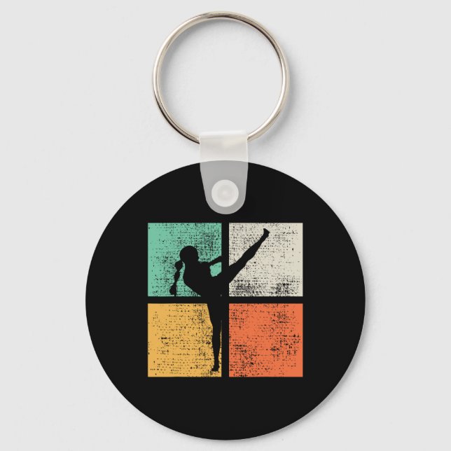 Kickboxing Girl Muay Thai Kickboxer  Key Ring (Front)