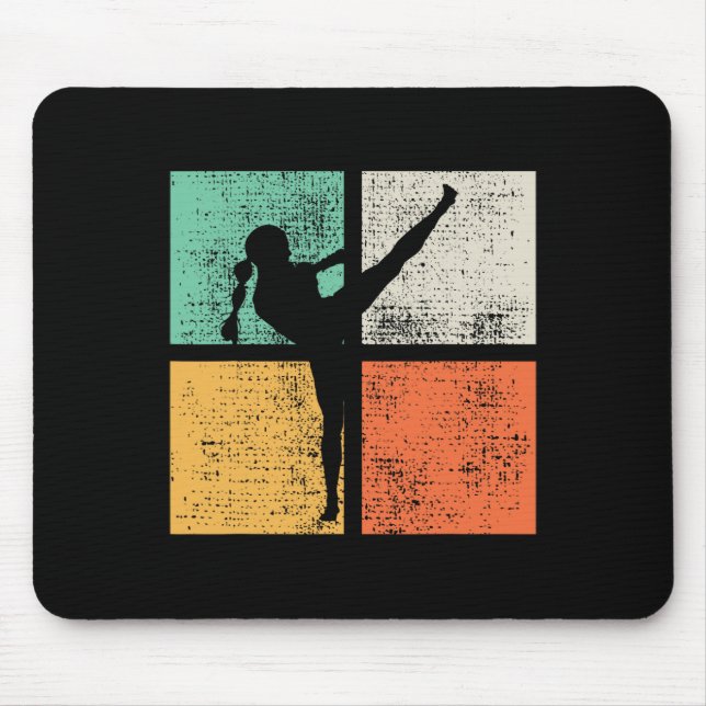 Kickboxing Girl Muay Thai Kickboxer  Mouse Pad (Front)