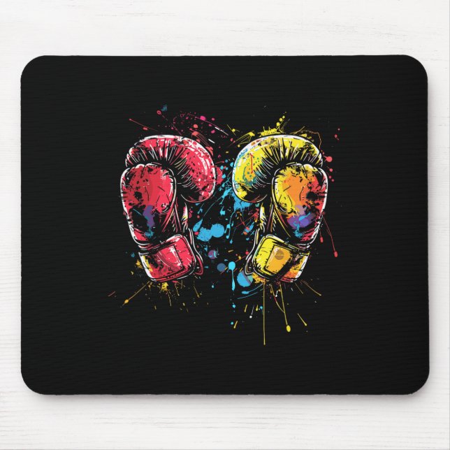 Kickboxing Gloves Splotch Martial Artist  Mouse Pad (Front)