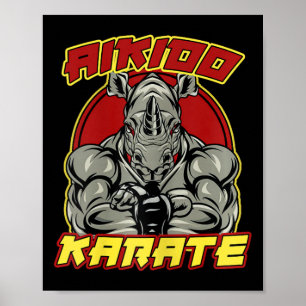 Kickboxing Grandpa Martial Arts Poster