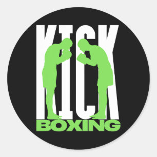 Kickboxing Greeting  Classic Round Sticker