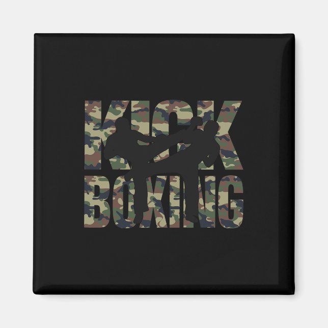 Kickboxing Grunge Design Fight Between Two Kickbox Magnet (Front)
