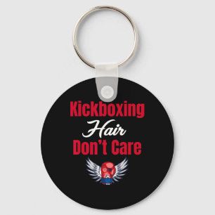 Kickboxing Hair Don't Care Funny Martial Arts Jiuj Key Ring