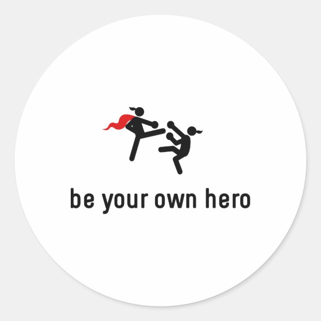 Kickboxing Hero Classic Round Sticker (Front)