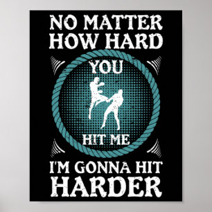 Kickboxing Hit Harder Gym Training Poster