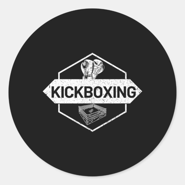Kickboxing In The Ring  Classic Round Sticker (Front)