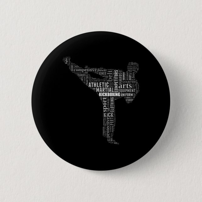 Kickboxing Instructor  6 Cm Round Badge (Front)