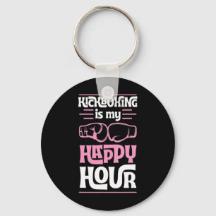 Kickboxing Is My Happy Hour Funny Mixed Martial Ar Key Ring