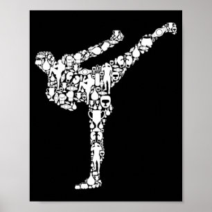 Kickboxing Kickboxer Karate Boys Kids Men Long Poster