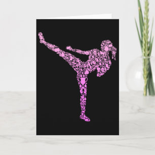 Kickboxing Kickboxer Karate Girls Kids Women Card