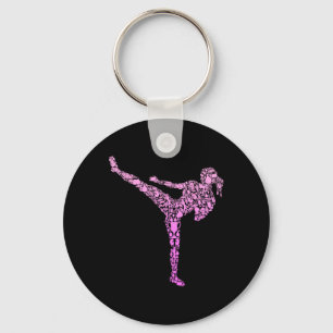 Kickboxing Kickboxer Karate Girls Kids Women Key Ring