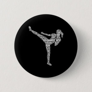 Kickboxing Kickboxer Karate Girls Women Kids 1 6 Cm Round Badge