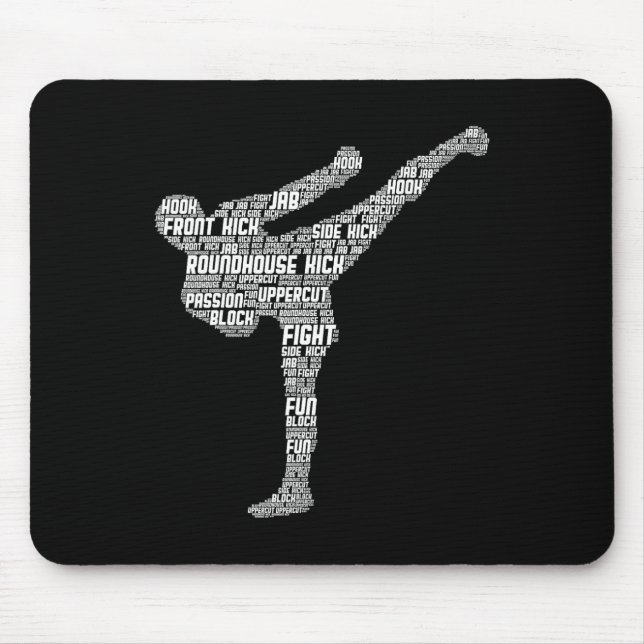 Kickboxing Kickboxer Karate Men Kids Boys  Mouse Pad (Front)