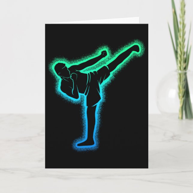 Kickboxing Kickboxer Karate Taekwondo Kids Boys Me Card (Front)