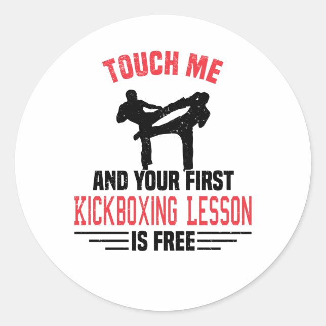 Kickboxing Kickboxer Martial Arts Boxer Sparring Classic Round Sticker (Front)
