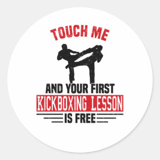 Kickboxing Kickboxer Martial Arts Boxer Sparring Classic Round Sticker