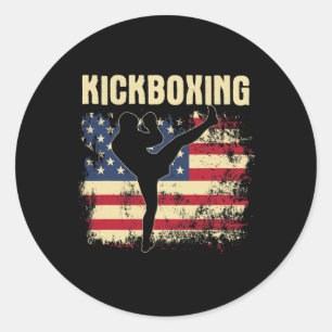Kickboxing - Kickboxer Mixed Martial Arts Coach Se Classic Round Sticker