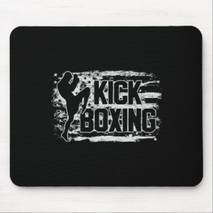 Kickboxing Kickboxer Usa American Flag Gift Women  Mouse Pad