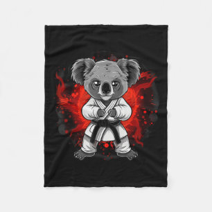 Kickboxing Koala Taekwondo Karate MMA Funny Fleece Blanket