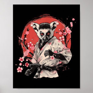 Kickboxing Lemur Martial Arts Karate Jiu-Jitsu MMA Poster