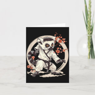 Kickboxing Lemur Taekwondo Karate MMA Funny Card
